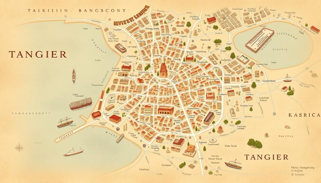 Tangier travel map Tangier travel map