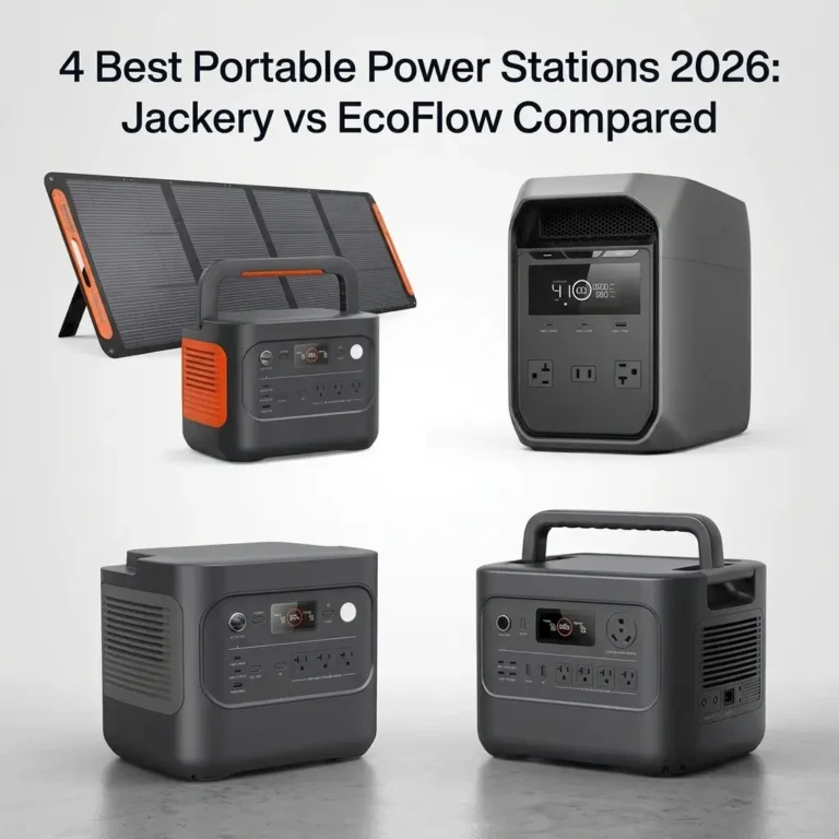 Jackery HomePower 3000 portable power station with two solar panels
