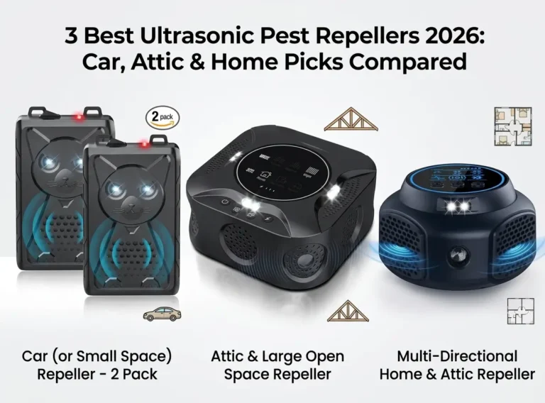 2-pack ultrasonic pest repeller with battery mode for car engines