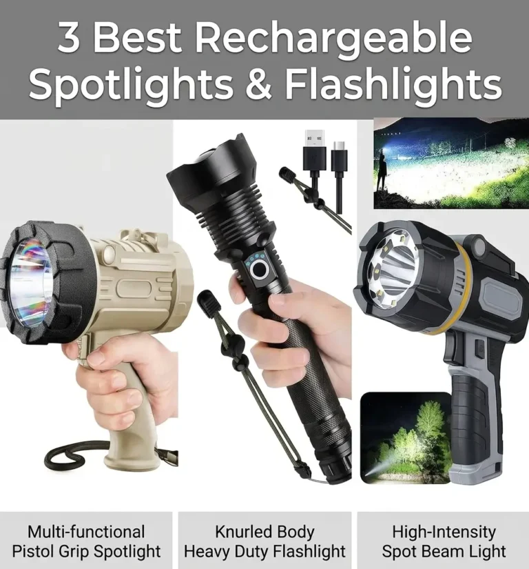 YIERBLUE rechargeable spotlight with red lens and stand